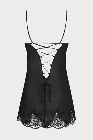 Splendeur Soie Black Crepe Silk Mini Nightie