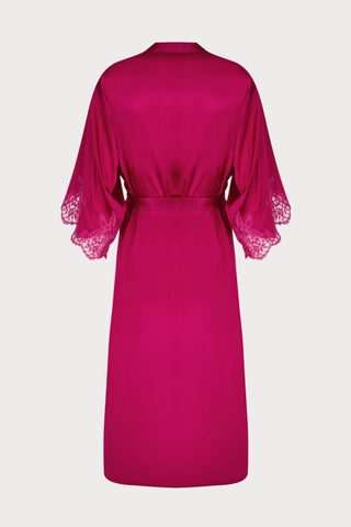 Splendeur Soie Raspberry Mid Length Silk Robe