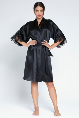Lise Charmel  Mid Length Silk Robe Black Splendeur Soie