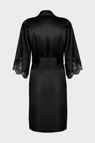 Splendeur Soie Black Mid Length Robe