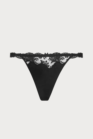 Splendeur Soie Black Mini Thong