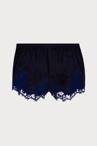 Splendeur Soie Navy Silk Shorts