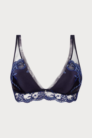 Splendeur Soie Navy Wireless Triangle Bra