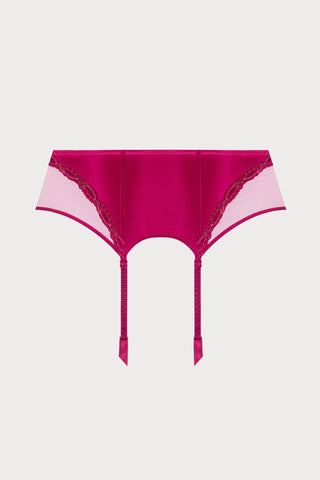 Splendeur Soie Raspberry Suspender Belt
