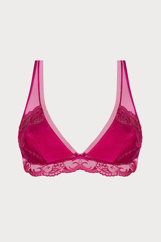 Splendeur Soie Raspberry Wireless Triangle Bra