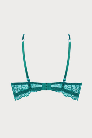 Sublime En Dentelle Half Cup Bra in Green