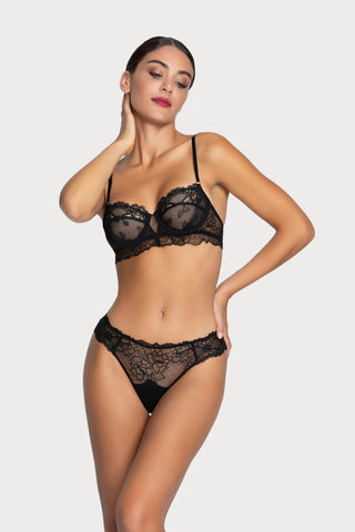 Sublime En Dentelle Black Thong