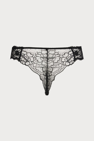 Sublime En Dentelle Black Thong