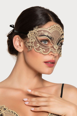 Lise Charmel Sublime En Or Black & Gold Embroidered Eye Mask - Naughty Knickers