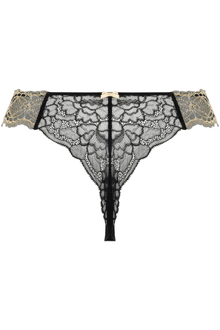 Black & Gold Tanga Thong Lise Charmel Sublime En Or