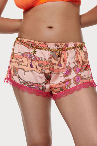 Apollo Satin Pyjama Shorts Pink, Size L (UK 12)