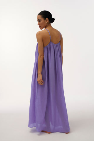 Apricot Lilac Cotton Long Sundress