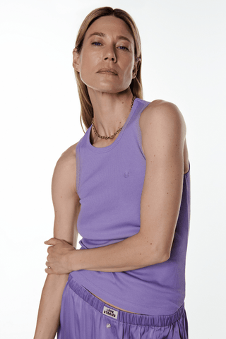 Love Stories Bella Ribbed Tank Top Purple