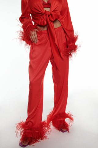 Gloria Relaxed Satin Pyjama Pants, Size M (UK 10)