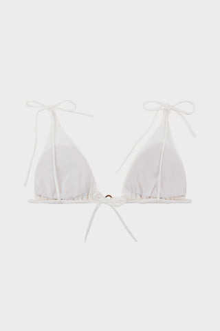 Jolly Triangle Bikini Top Off White