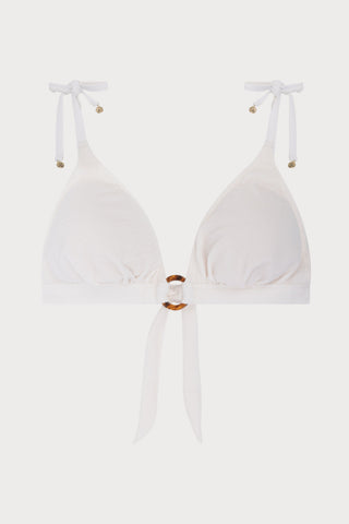 Jolly Triangle Bikini Top Off White
