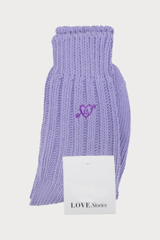 Knitted Ribbed Socks Purple