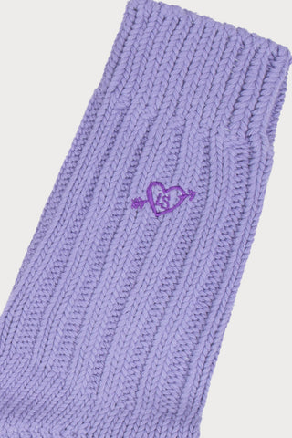 Knitted Ribbed Socks Purple