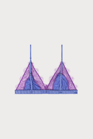 Love Lace Triangle Bralette Purple, Size 36A/36B