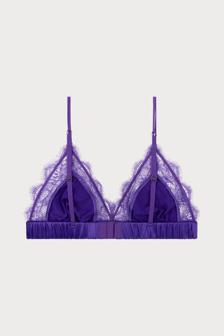 Love Lace Triangle Bralette Purple