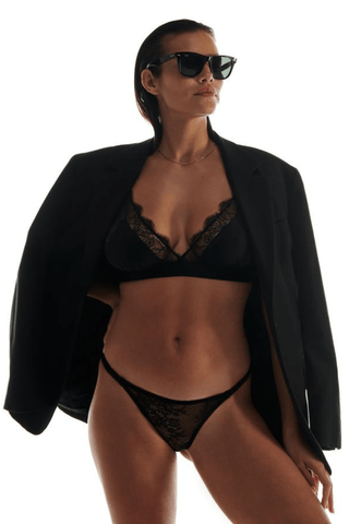 Love Stories Love Lace Unpadded Bralette Black