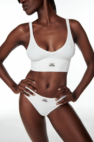 Love Stories Posey Unpadded Bralette Off White