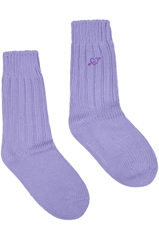 Love Stories Ribbed Knitted Socks Purple