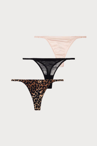 Roomservice Trio Pack Thongs, Size XL (UK 14)