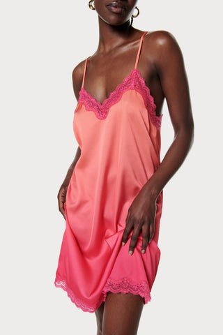 Willow Pink & Orange Satin Slip Dress