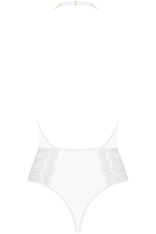 Maison Close Accroche Coeur Thong Bodysuit White