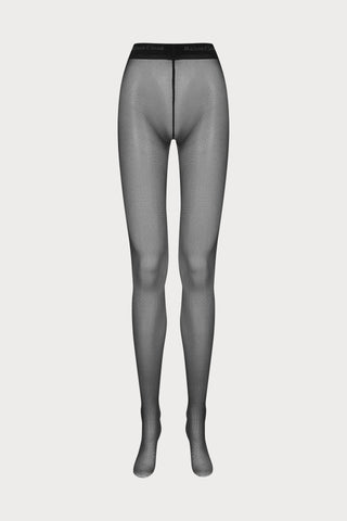 Maison Close Signature Seamed Fishnet Illusion Tights Black 25 Denier