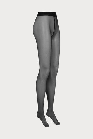 Maison Close Signature Seamed Fishnet Illusion Tights Black 25 Denier