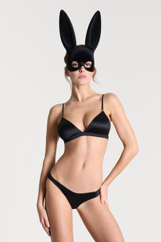 Maison Close Black Velvet Bunny Mask with Tail