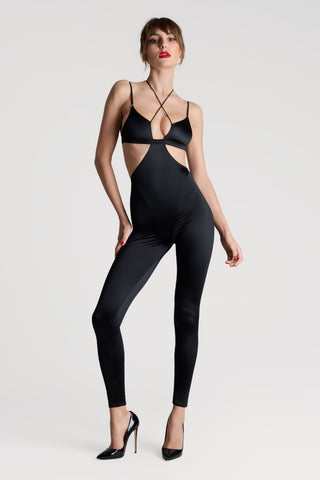 Maison Close French Kiss Strap Jumpsuit Black