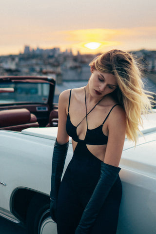 Maison Close French Kiss Strap Jumpsuit Black