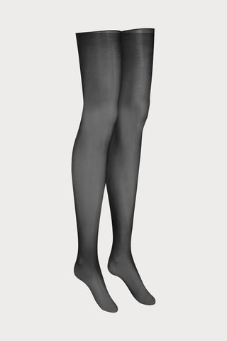 Maison Close Black Glossy Cut & Curled Stockings 20 Denier