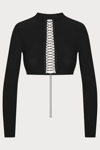 Nuit Infinie Lace-Up Crop Top - Maison Close