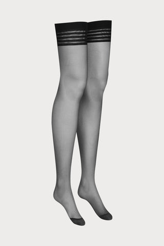 Maison Close Black Stripe Top Stockings 20 Denier