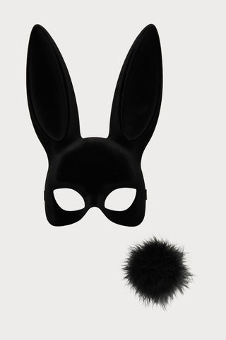 Maison Close Black Velvet Bunny Mask with Tail - Naughty Knickers