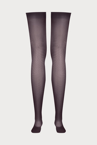 Maison Close Brown Purple Cut & Curled Stockings 40 Denier