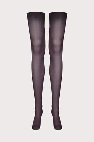 Maison Close Brown Purple Cut & Curled Stockings 40 Denier