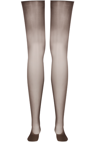 Maison Close Brown Glossy Cut & Curled Stockings 20 Denier