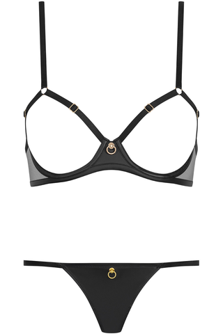 Maison Close Chambre Noire Open Bra & Mini Thong Black