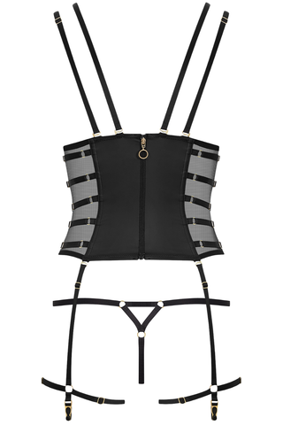 Maison Close Chambre Noire Private Corset & Mini Thong Black