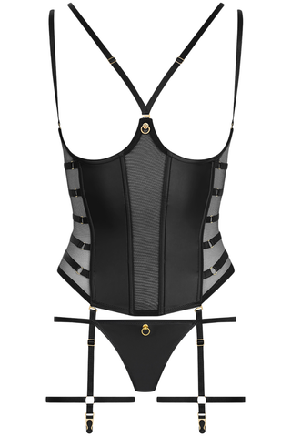 Maison Close Chambre Noire Private Corset & Mini Thong Black