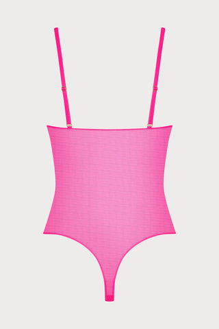 Corps à Corps Thong Bodysuit Neon Pink