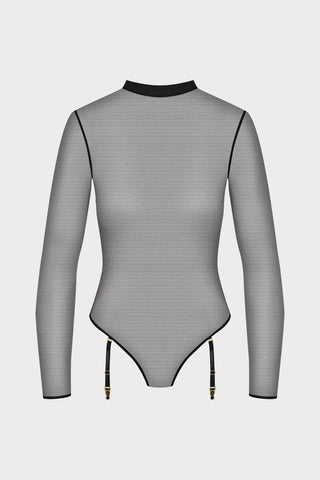 Corps à Corps Long Sleeved Thong Bodysuit Black
