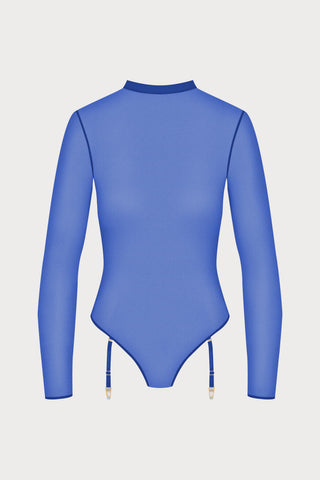 Corps à Corps Long Sleeved Thong Bodysuit Neon Blue