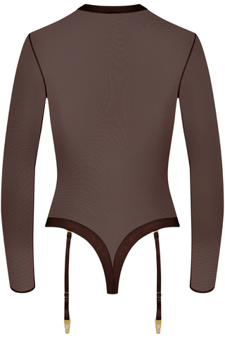 Maison Close Corps à Corps Thong Body Long Sleeves Brown