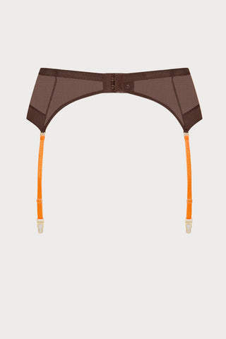 Corps à Corps Suspender Belt Brown/Neon Orange